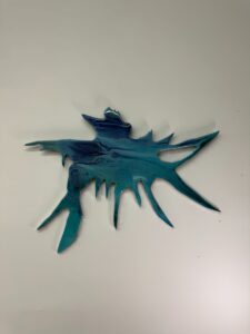 Aryanna Iris - Alcohol Ink and Resin on Carved Wood aryannafoxart.com