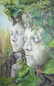 Sylviane Dickson - The Souls of the Park - Acrylic painting on Bristol paper www.sylvianeparisart.com